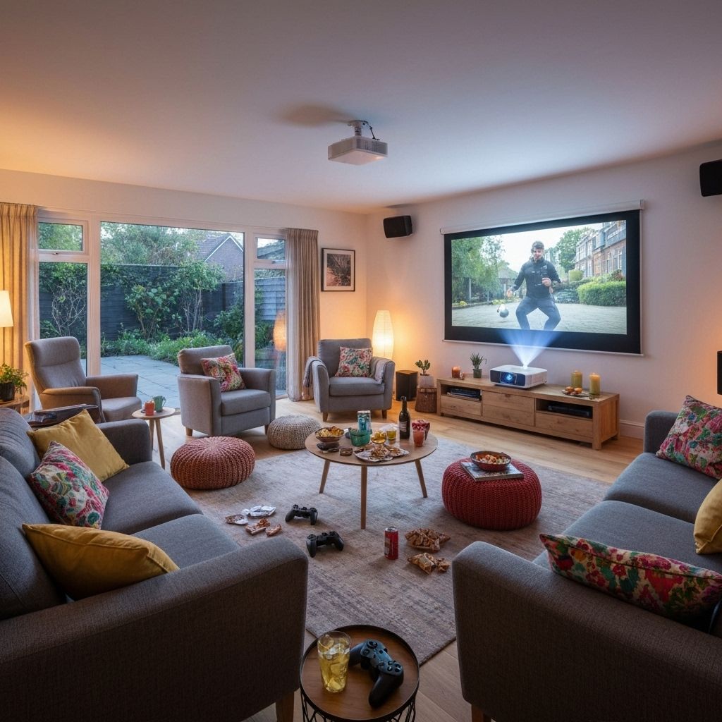 Living room movie night